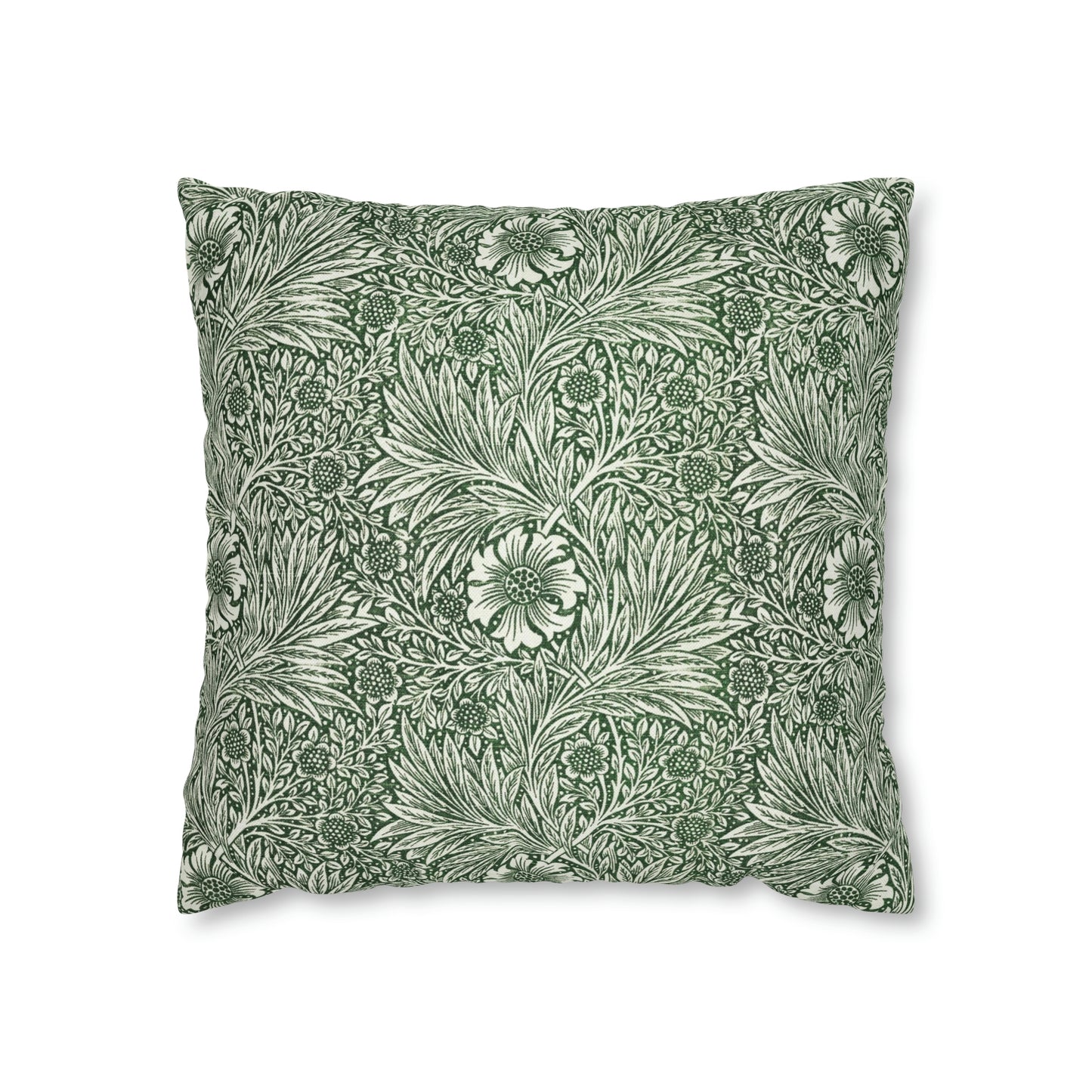 Cushion Cover in a green floral pattern created by William Morris  & Co called Marigold Collection