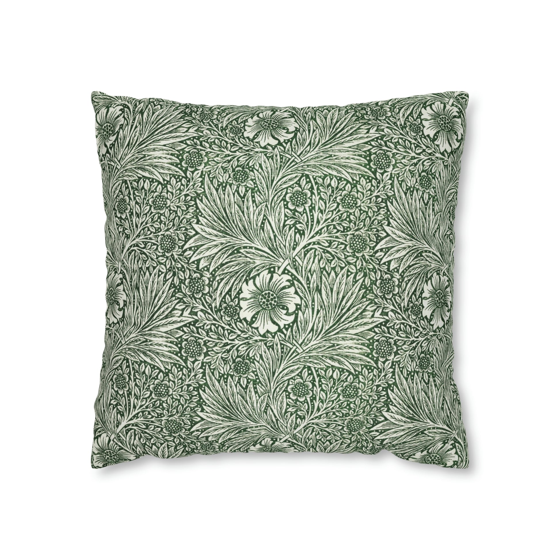 Cushion Cover in a green floral pattern created by William Morris  & Co called Marigold Collection