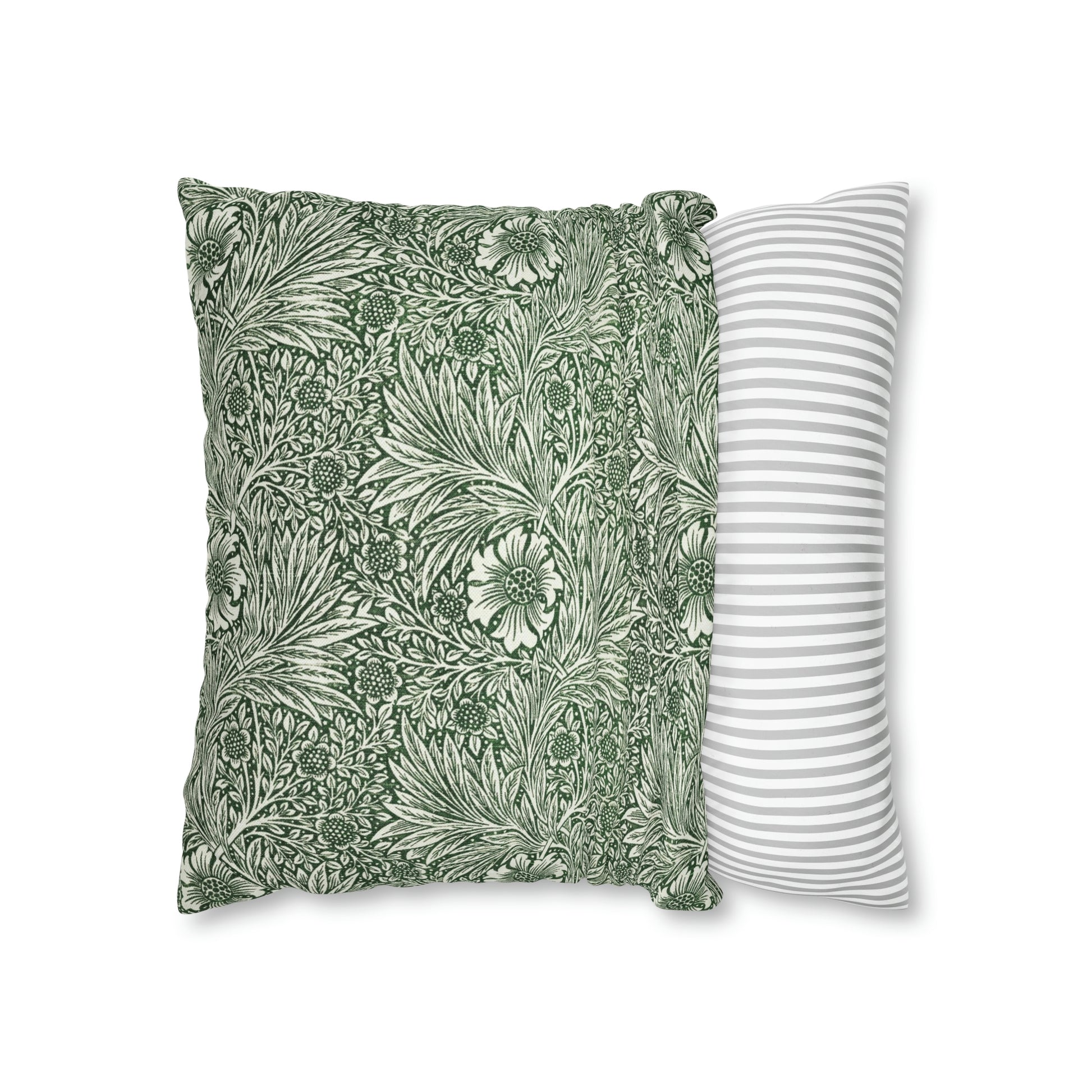 Cushion Cover in a green floral pattern created by William Morris  & Co called Marigold Collection
