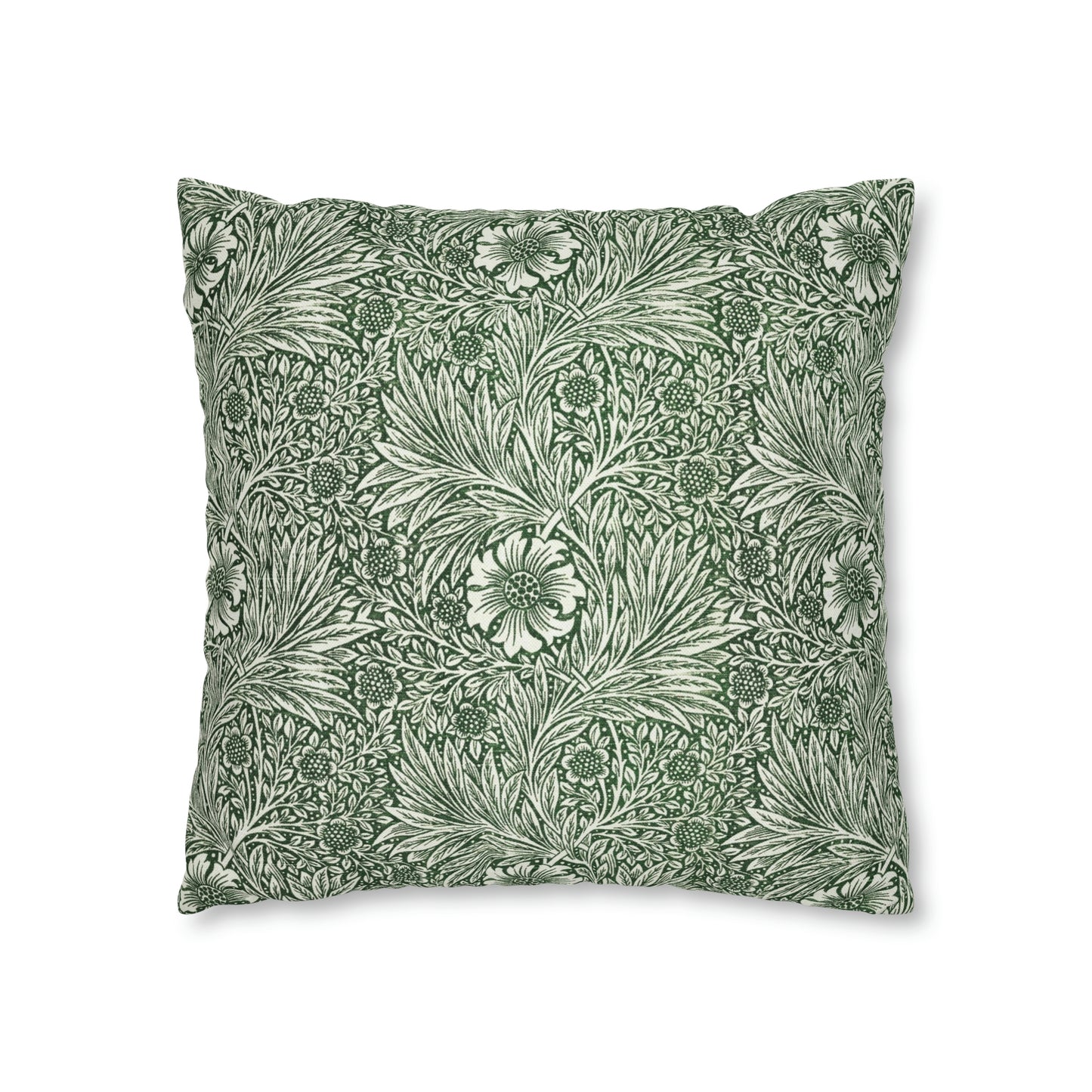 Cushion Cover in a green floral pattern created by William Morris  & Co called Marigold Collection
