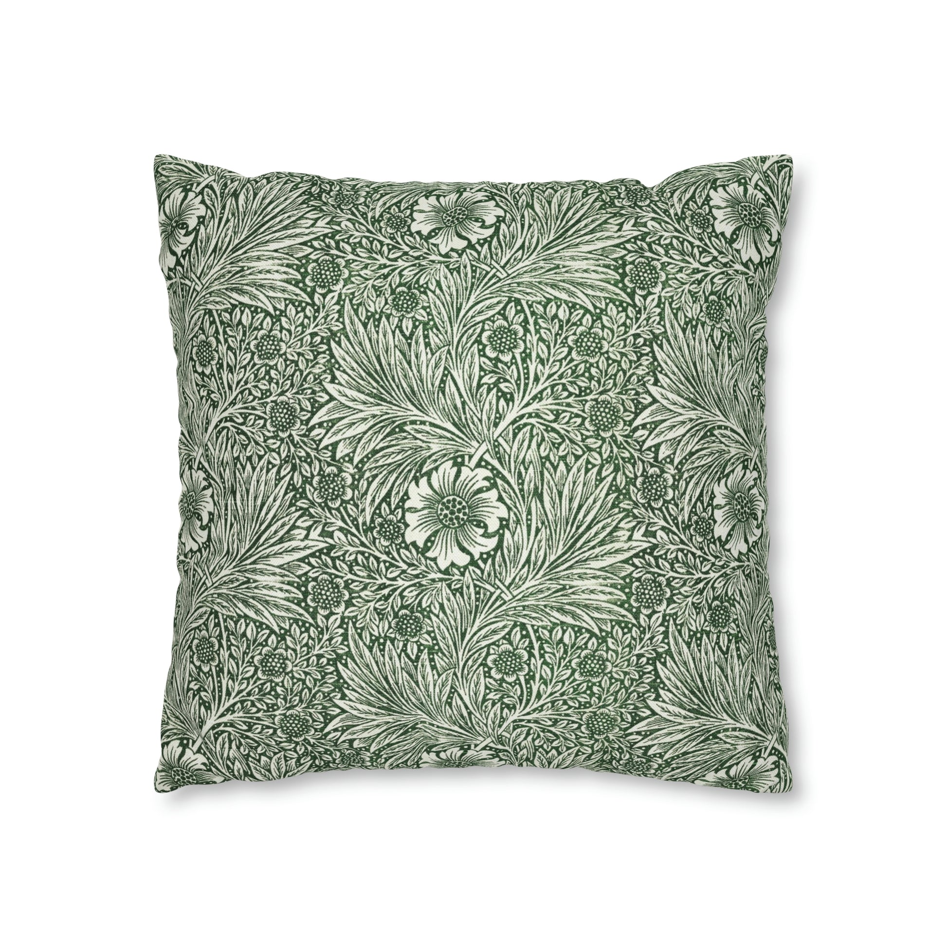 Cushion Cover in a green floral pattern created by William Morris  & Co called Marigold Collection