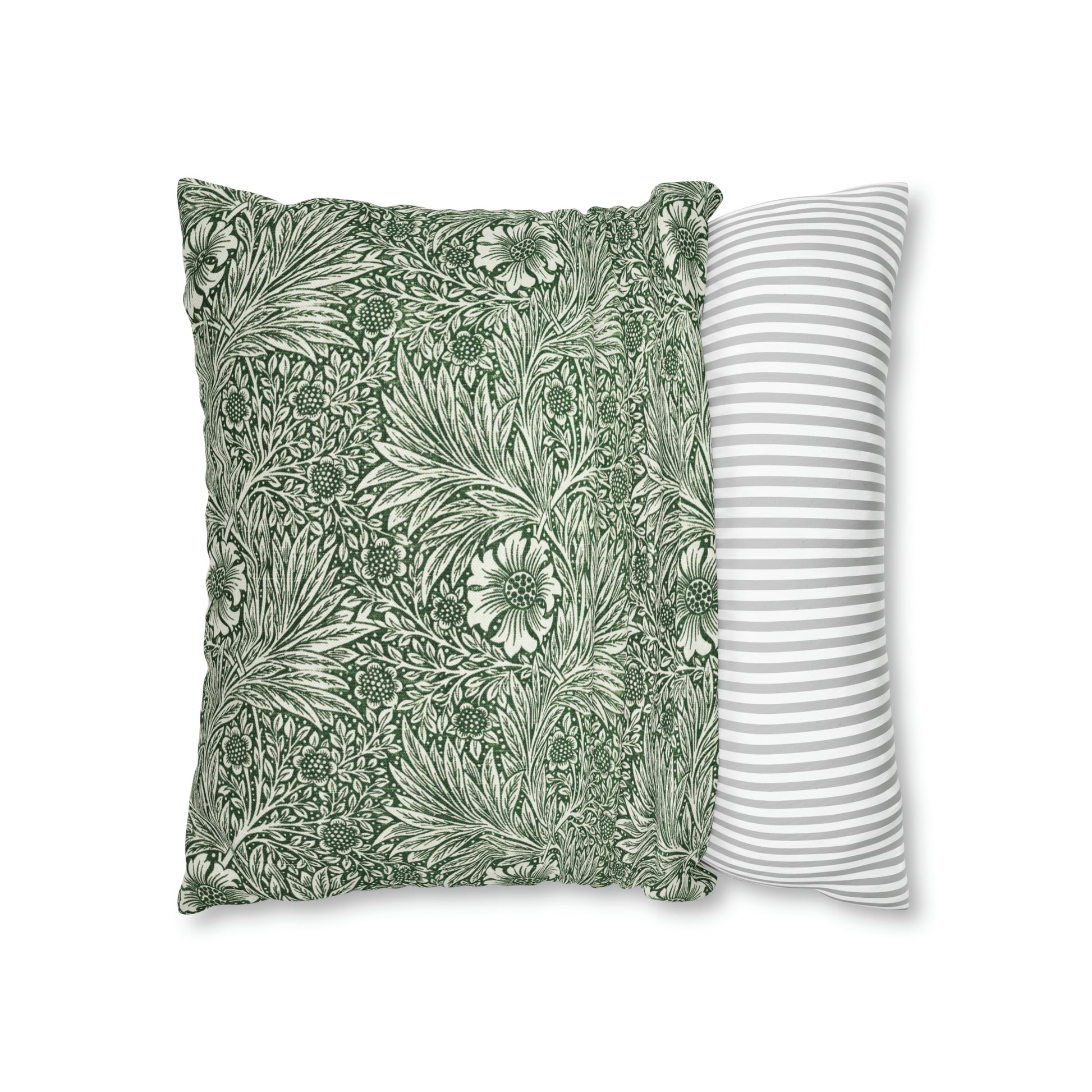 Cushion Cover in a green floral pattern created by William Morris  & Co called Marigold Collection
