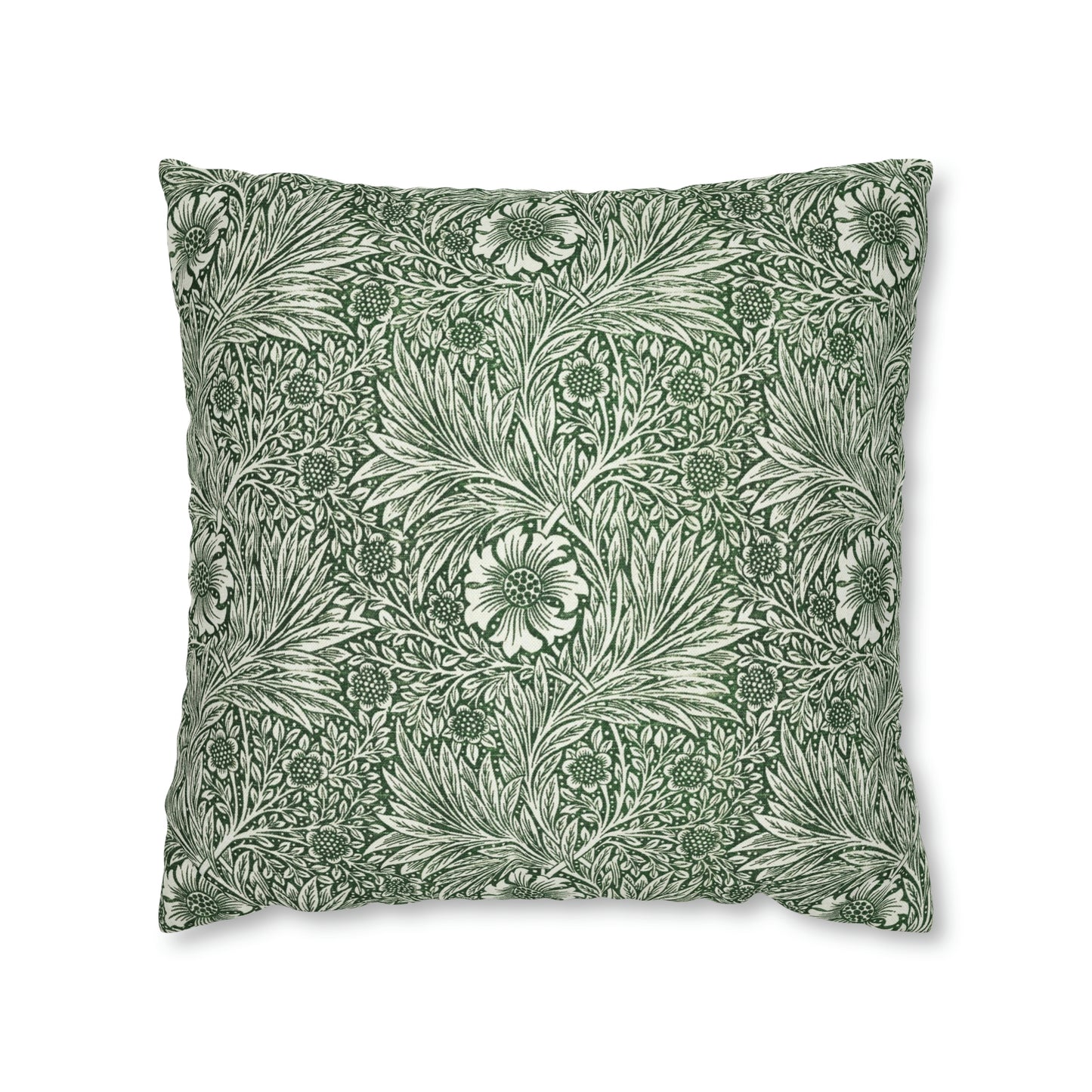 Cushion Cover in a green floral pattern created by William Morris  & Co called Marigold Collection