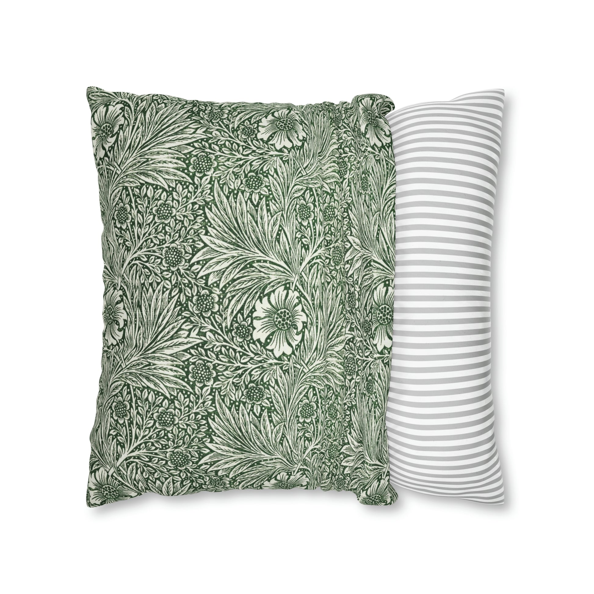 Cushion Cover in a green floral pattern created by William Morris  & Co called Marigold Collection