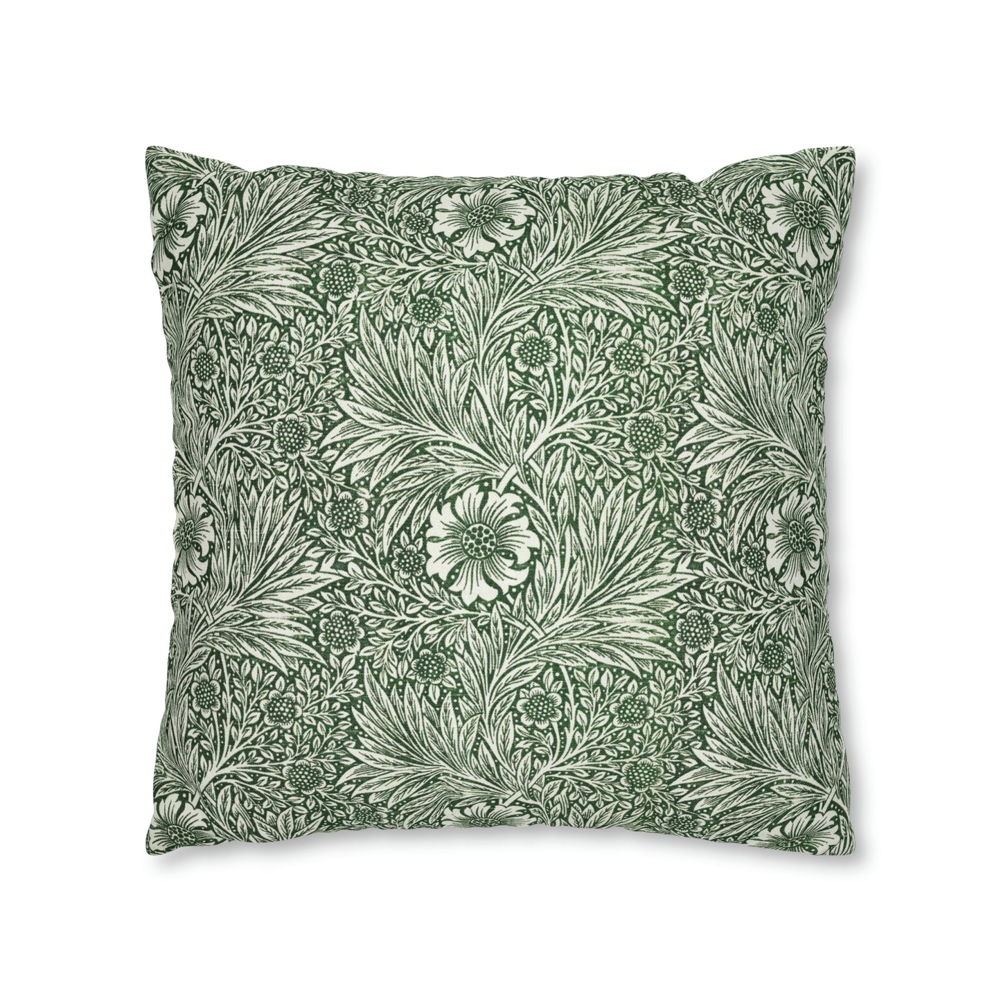 Cushion Cover in a green floral pattern created by William Morris  & Co called Marigold Collection