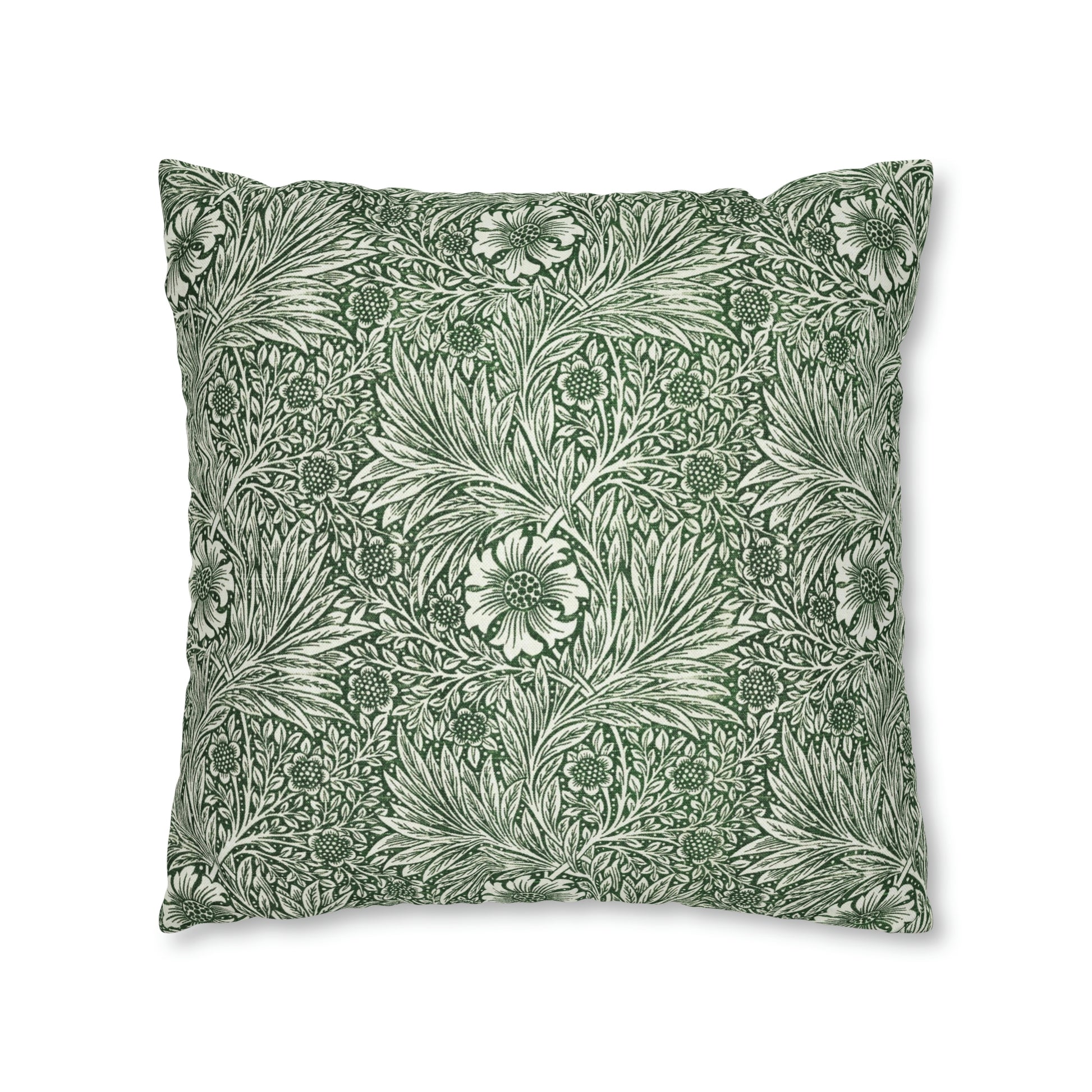 Cushion Cover in a green floral pattern created by William Morris  & Co called Marigold Collection
