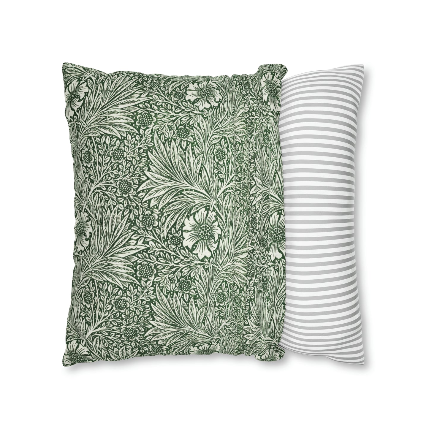 Cushion Cover in a green floral pattern created by William Morris  & Co called Marigold Collection