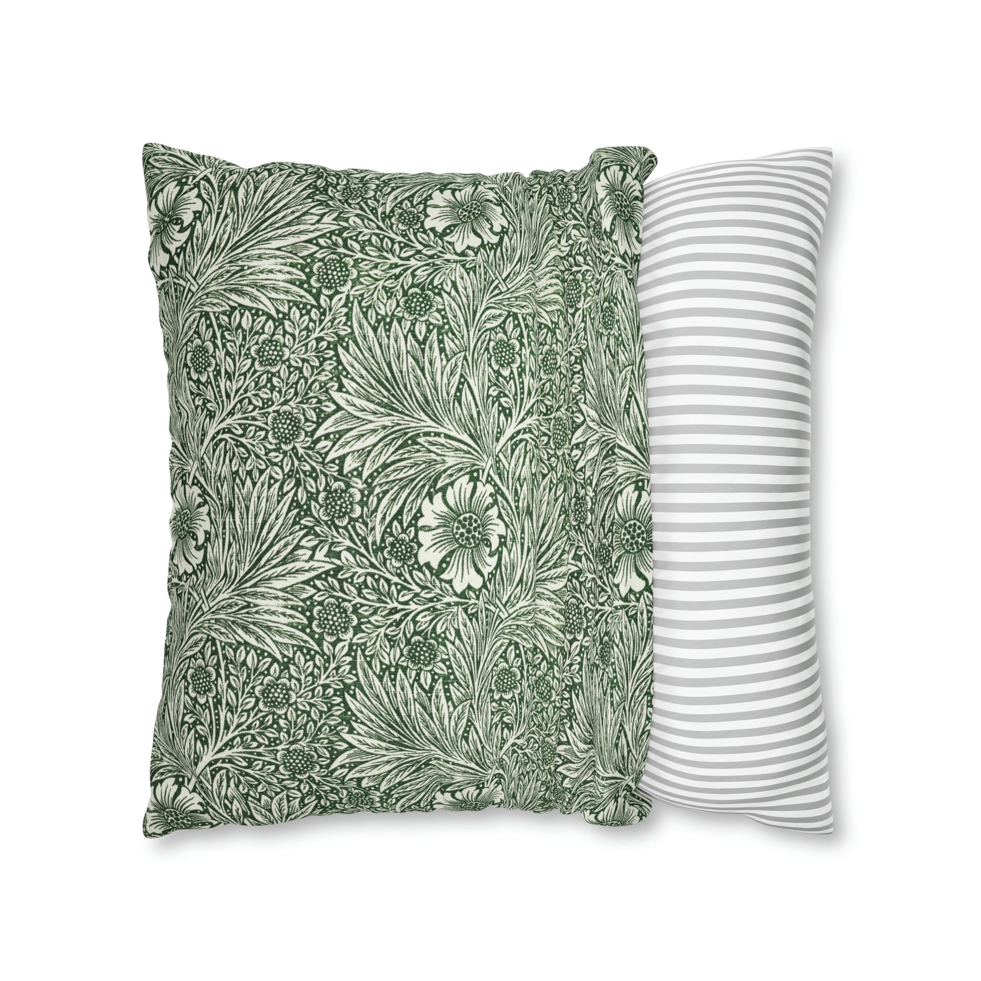 Cushion Cover in a green floral pattern created by William Morris  & Co called Marigold Collection
