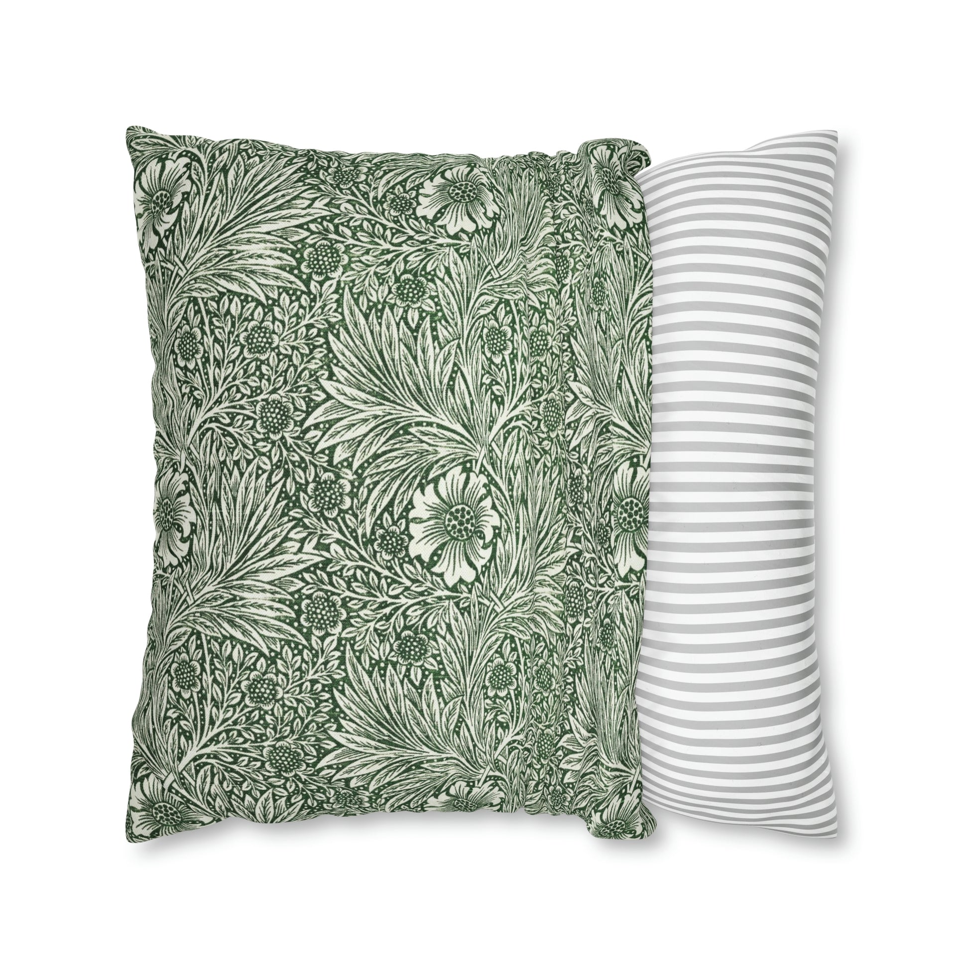 Cushion Cover in a green floral pattern created by William Morris  & Co called Marigold Collection