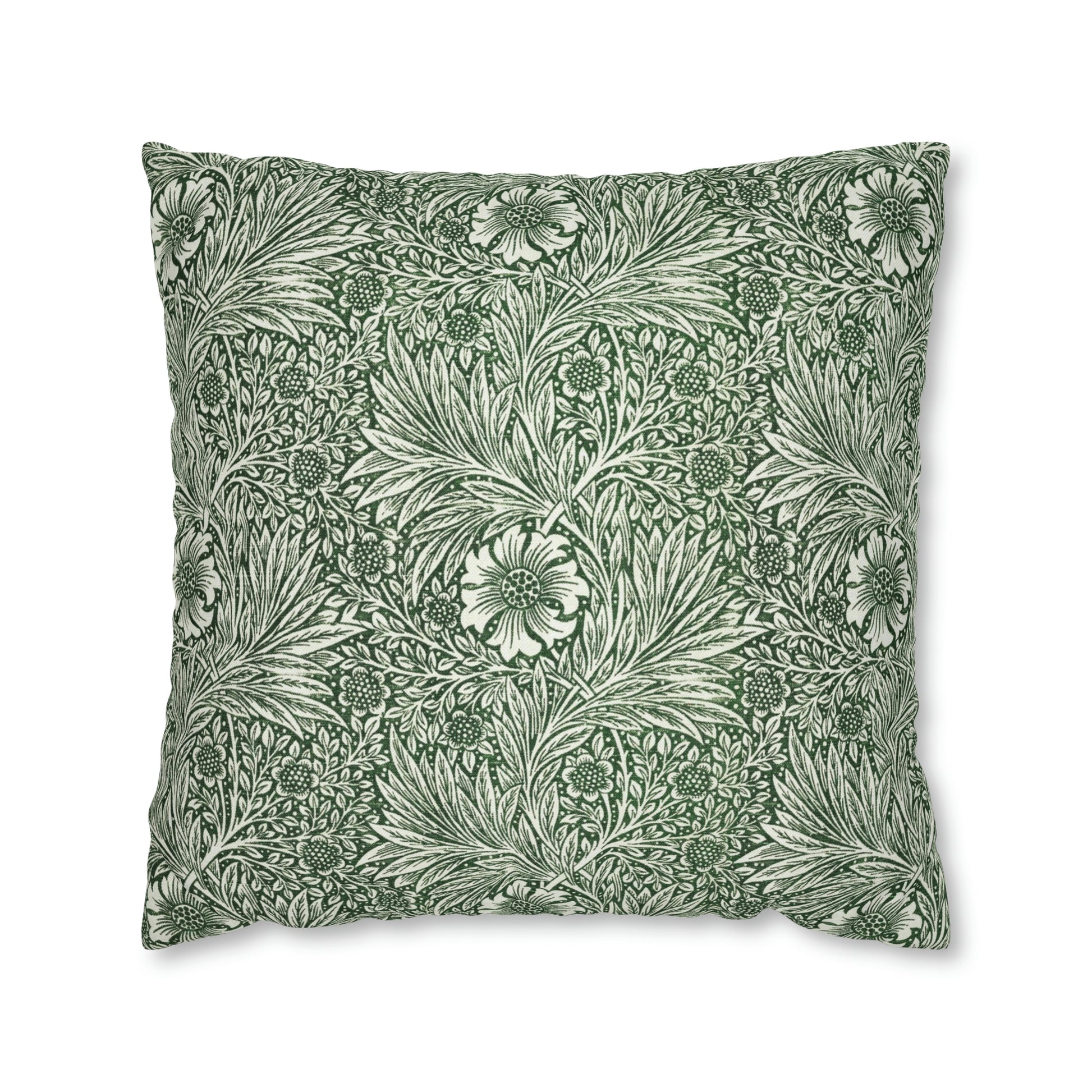 Cushion Cover in a green floral pattern created by William Morris  & Co called Marigold Collection