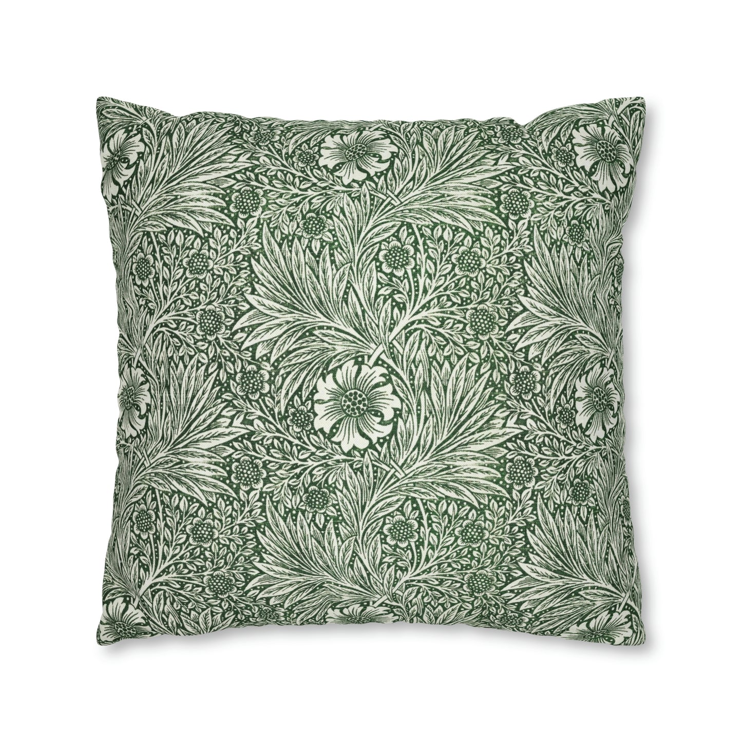 Cushion Cover in a green floral pattern created by William Morris  & Co called Marigold Collection