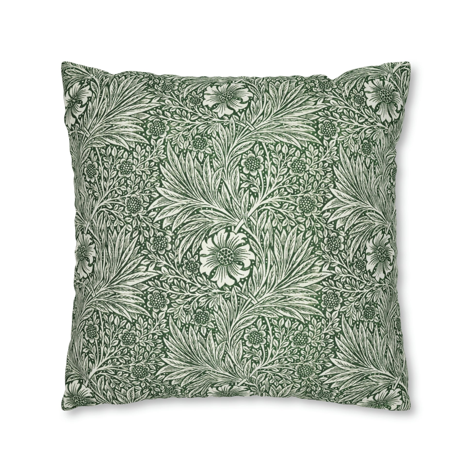 Cushion Cover in a green floral pattern created by William Morris  & Co called Marigold Collection
