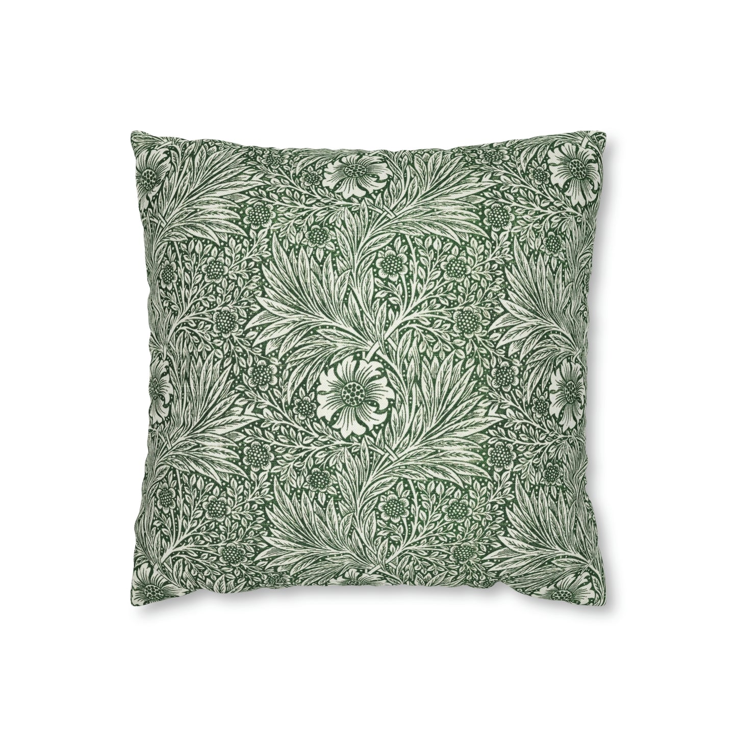Cushion Cover in a green floral pattern created by William Morris  & Co called Marigold Collection