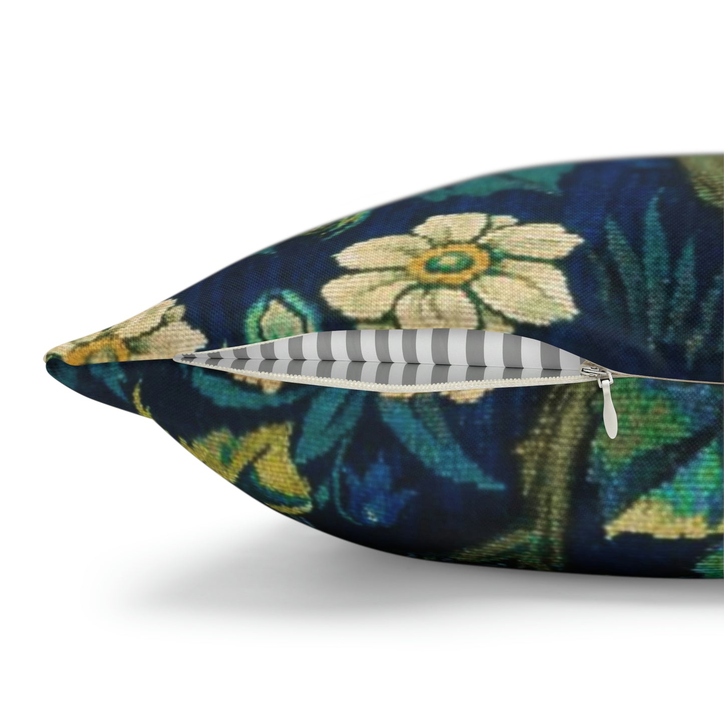 Cushion Cover created by William Morris & Co in a floral pattern called Pheasant and Squirrel Collection (Pheasant) - Blue