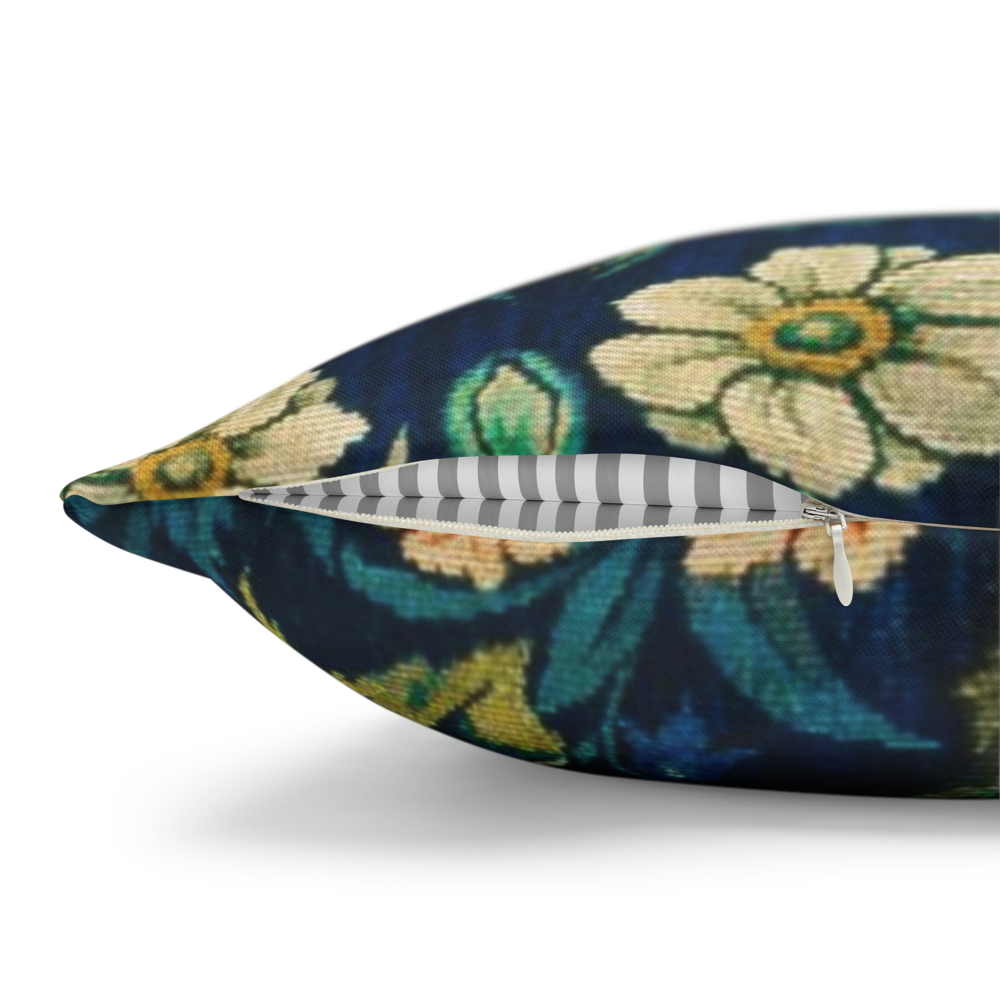 Cushion Cover created by William Morris & Co in a floral pattern called Pheasant and Squirrel Collection (Pheasant) - Blue