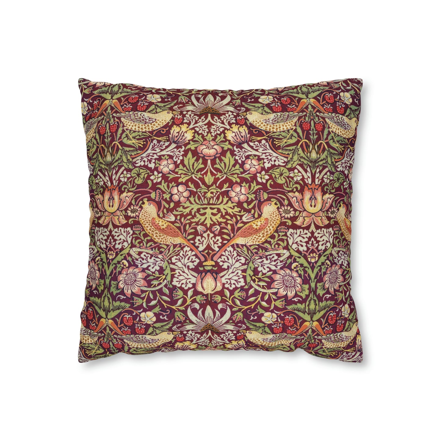 william-morris-co-spun-poly-cushion-cover-strawberry-thief-collection-crimson-8