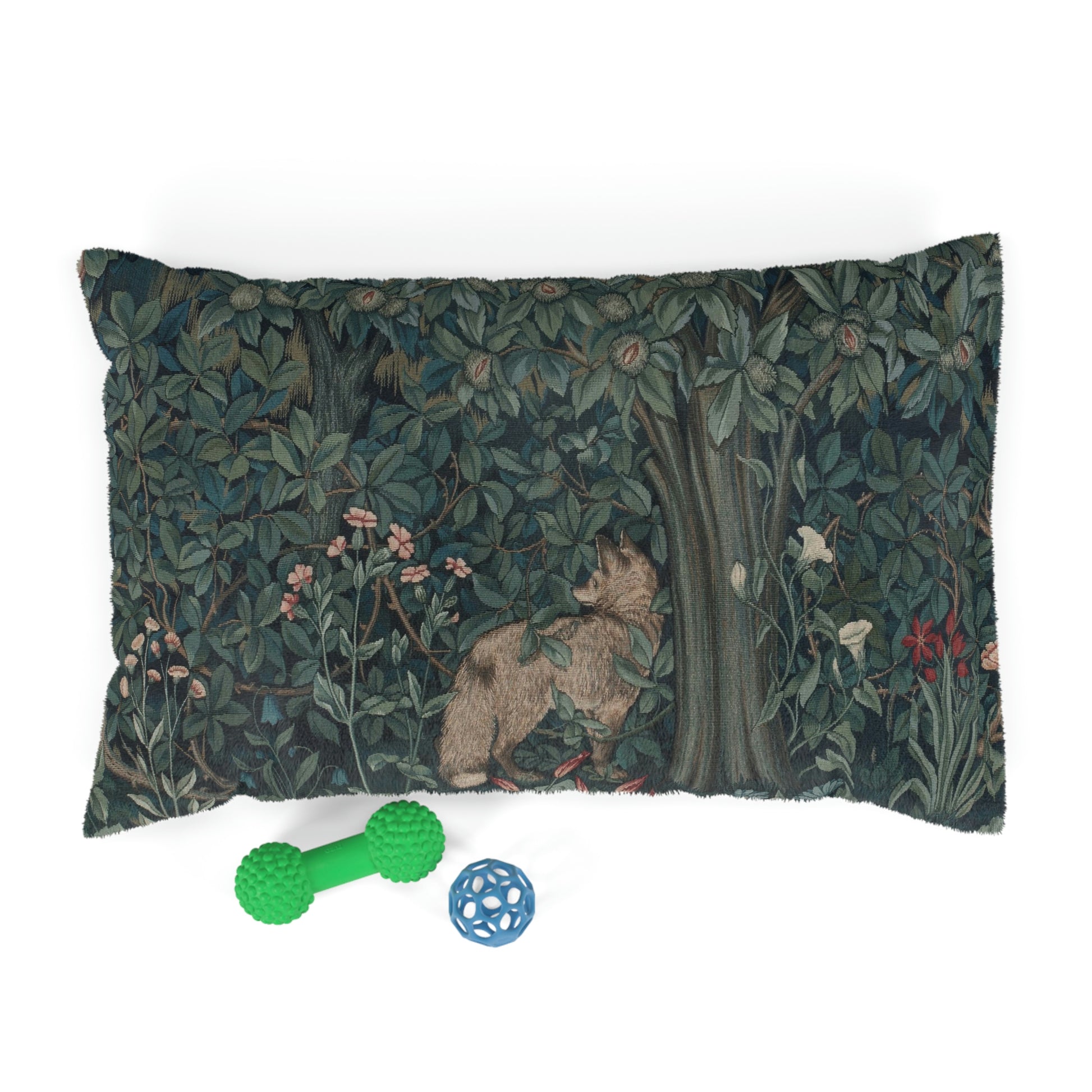 William-Morris-&-Co-Pet-Bed-Fox-by-John-Henry-Dearle-Green-Forest-Collection-3