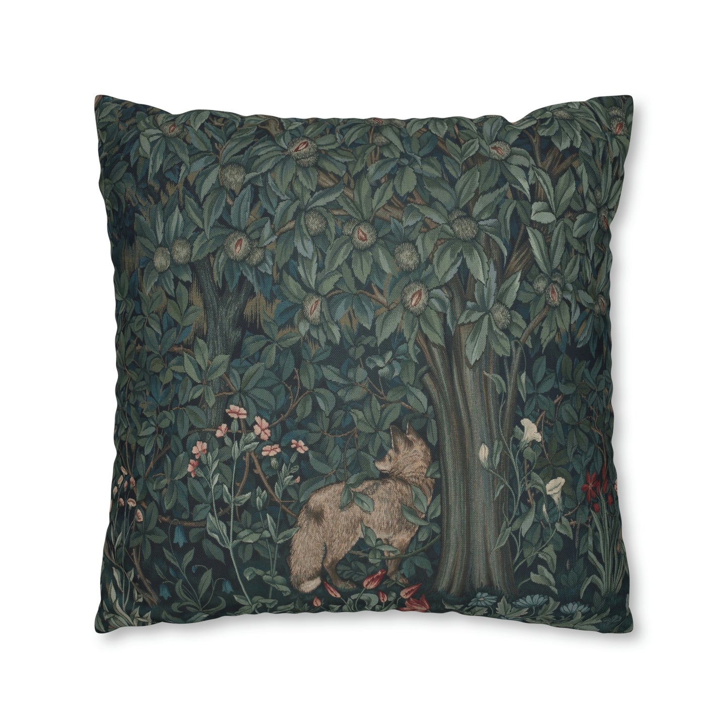 william-morris-co-spun-poly-cushion-cover-green-forest-collection-fox-4