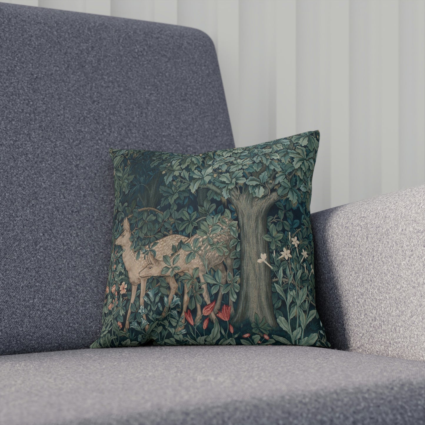 William-Morris-and-Co-Cushion-and-Cushion-Cover-Dear-by-John-Henry-Dearle-Green-Forest-Collection-10