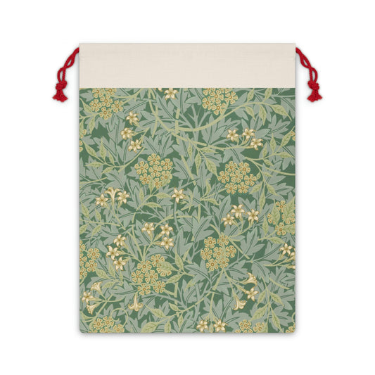 William-Morris-&-Co-Christmas-Linen-Drawstring-Bag-Jasmine-Collection-2