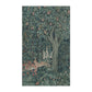 A kitchen tea towel featuring an artistic design with a rabbit among leaves and a tree, inspired by the William Morris - Greenery Collection.