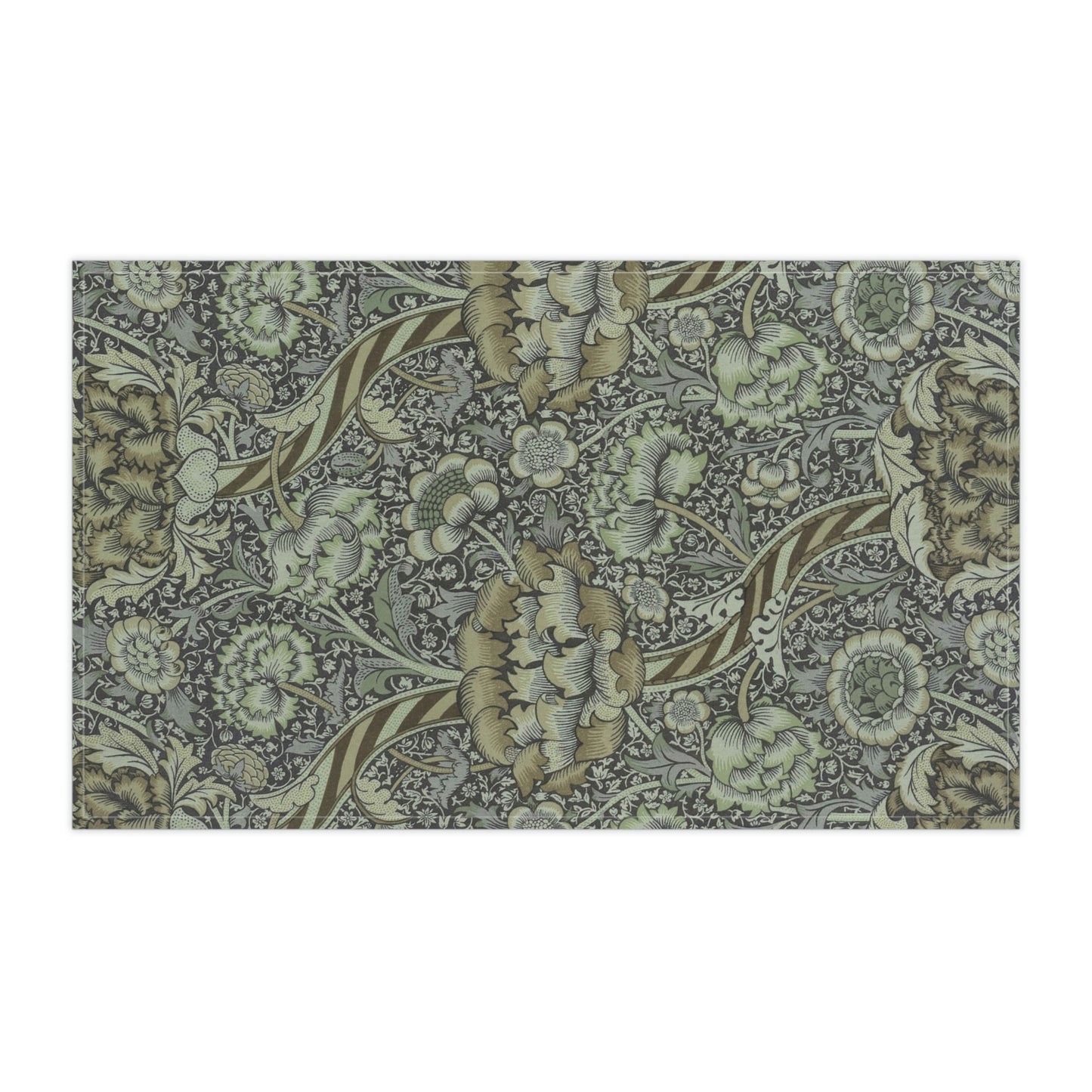 A kitchen tea towel with a floral pattern inspired by William Morris - Wandle Collection in gray colour.