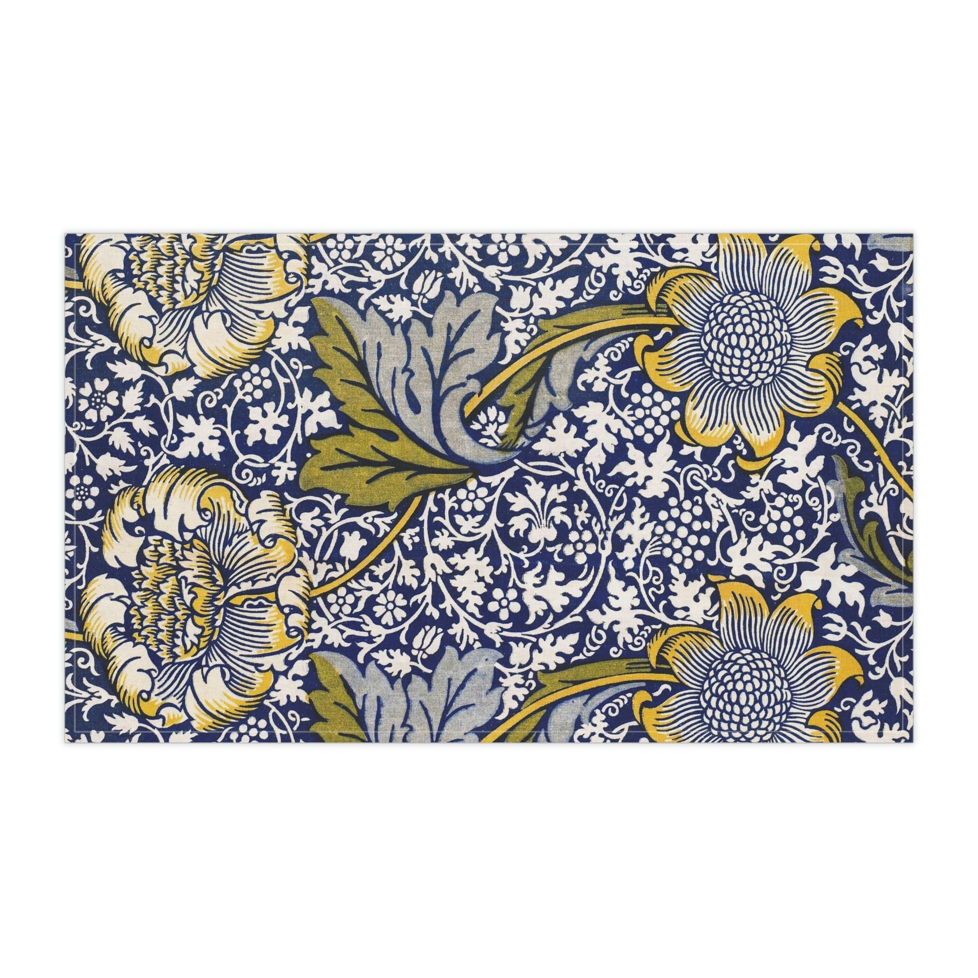A kitchen tea towel with a floral pattern inspired by William Morris & Co - Kennet Collection.