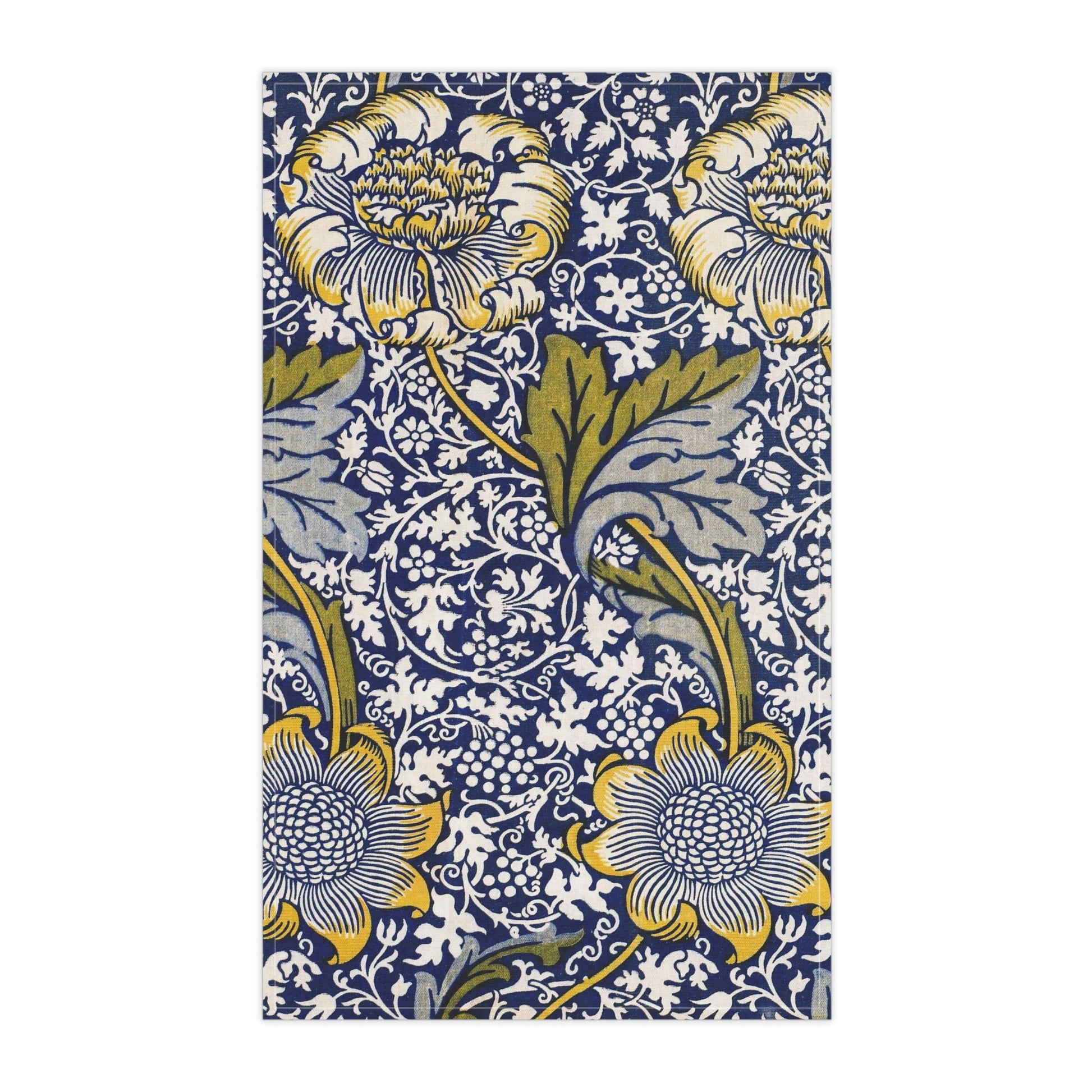 A kitchen tea towel with a floral pattern inspired by William Morris & Co - Kennet Collection.