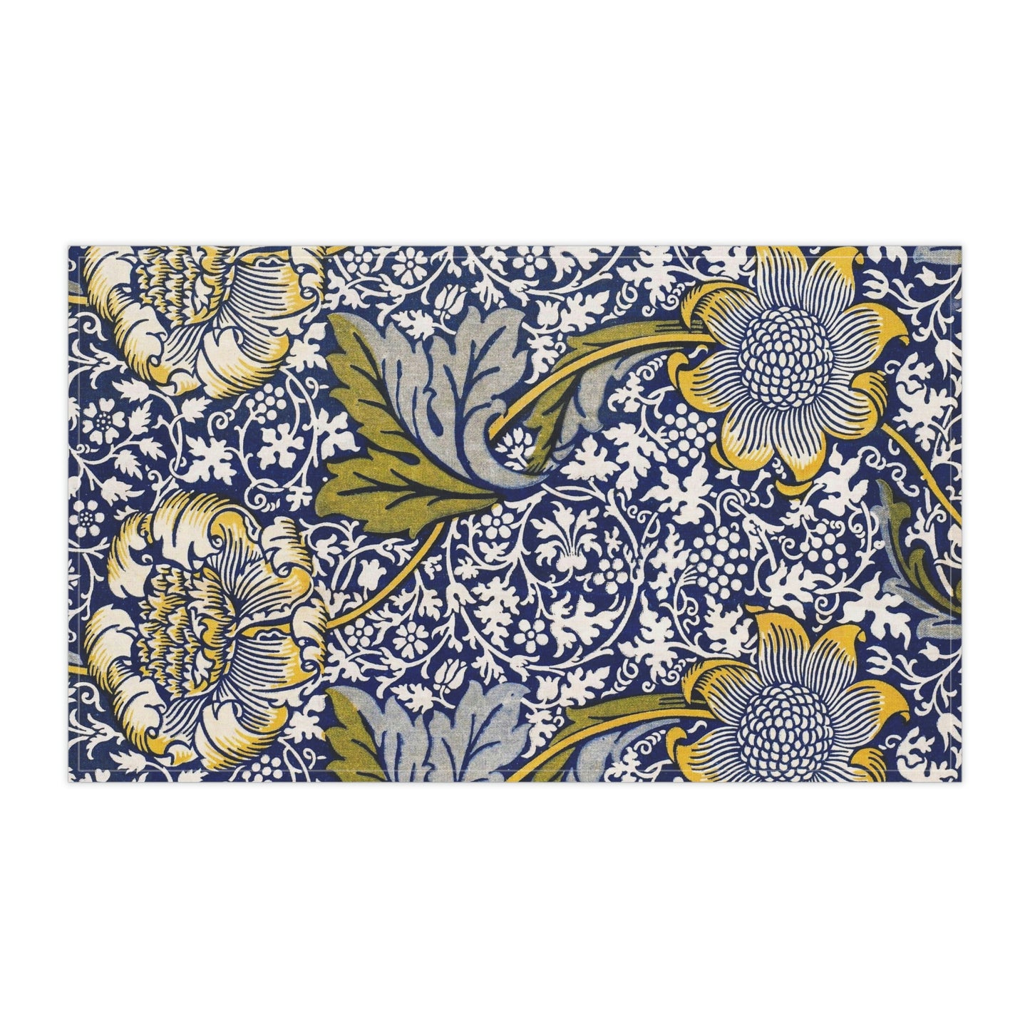 A kitchen tea towel with a floral pattern inspired by William Morris & Co - Kennet Collection.