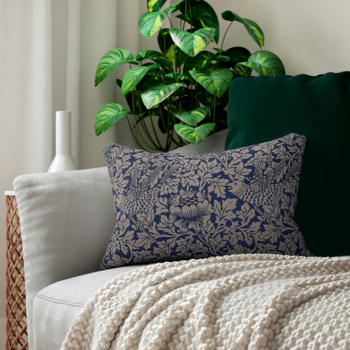 William Morris & Co cushions are designed to add a touch of custom character to any setting, these cushions are a decor enthusiast's dream come true. Add this beautiful spun-polyester lumbar pillow to your home decor pieces today.