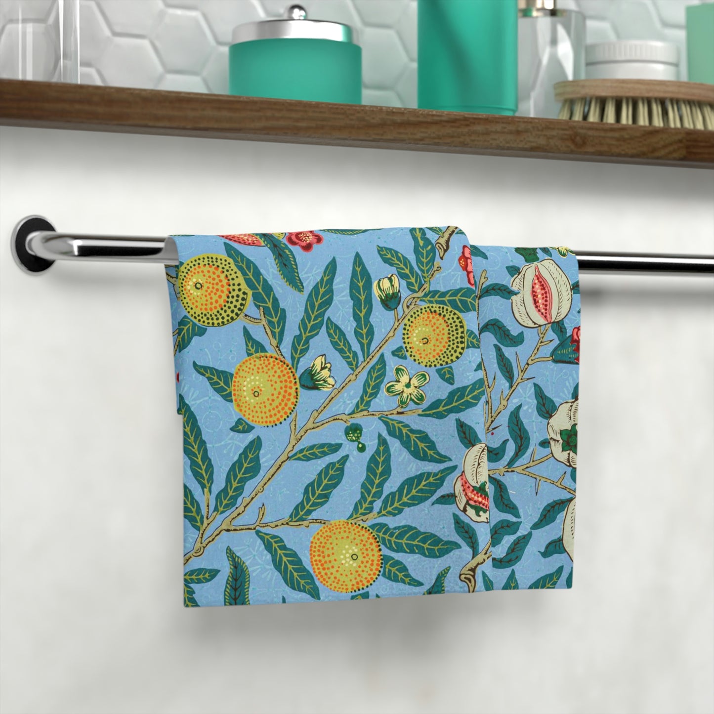 Washcloth inspired by William Morris - Four Fruits Collection (Sky)