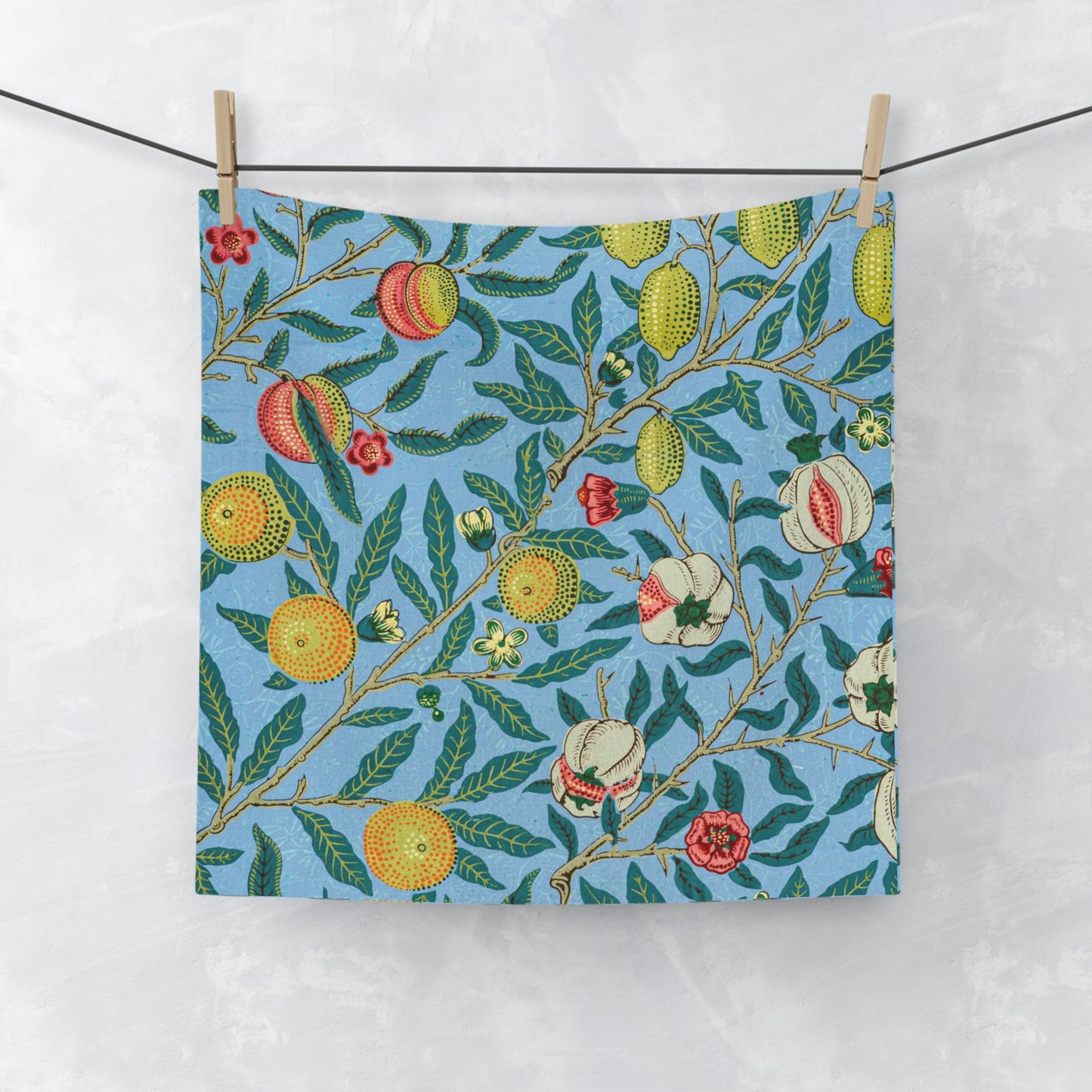 Washcloth inspired by William Morris - Four Fruits Collection (Sky)