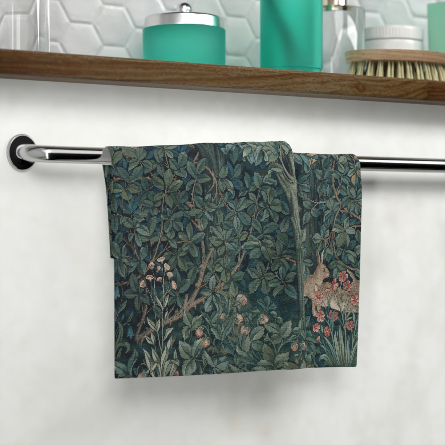 Washcloth inspired by William Morris - Greenery Collection (Rabbit)
