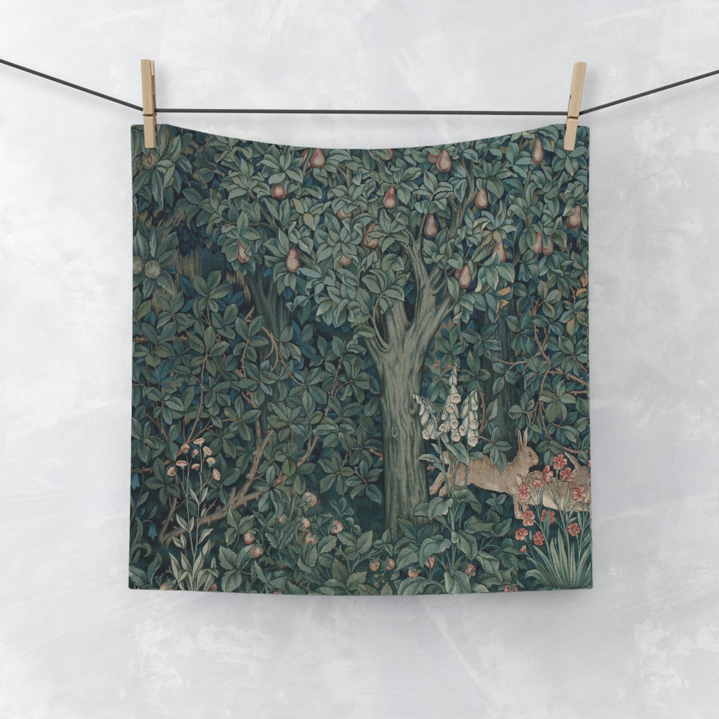 Washcloth inspired by William Morris - Greenery Collection (Rabbit)