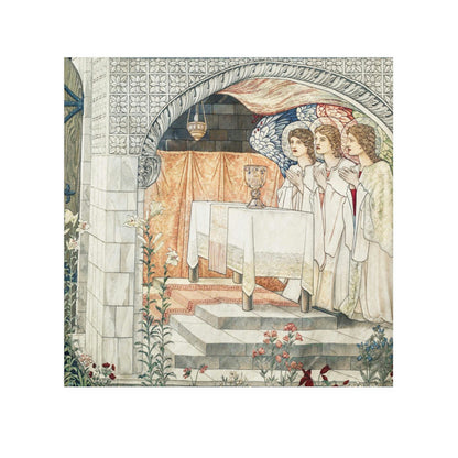 A washcloth with a floral pattern inspired by William Morris, featuring a one-sided print with multiple colors.