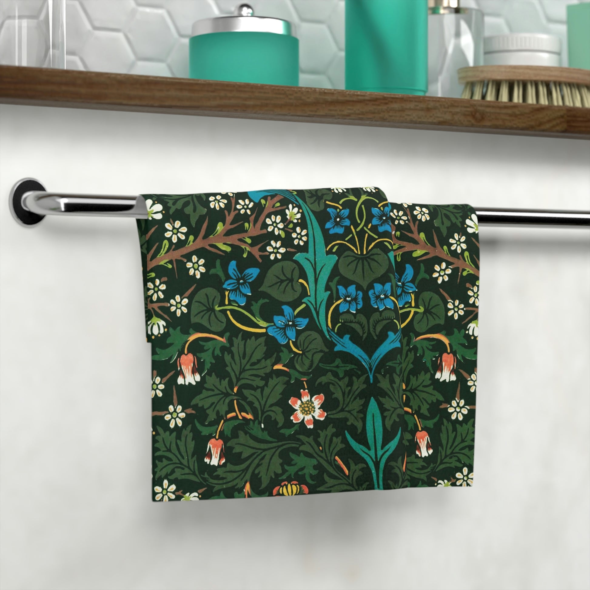 Washcloth inspired by William Morris & Co floral pattern called Tulip Collection