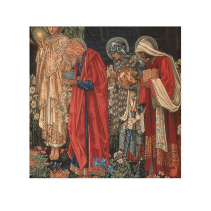 A washcloth featuring an artistic representation of the Three Wise Men from the Adoration collection with vibrant floral patterns.